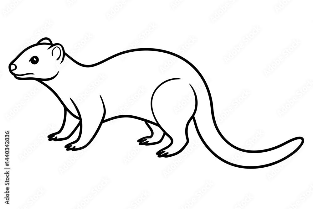 Fototapeta premium Modern Mongoose Outline Design