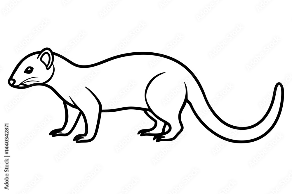 Modern Mongoose Outline Design Modern Mongoose Outline Design
