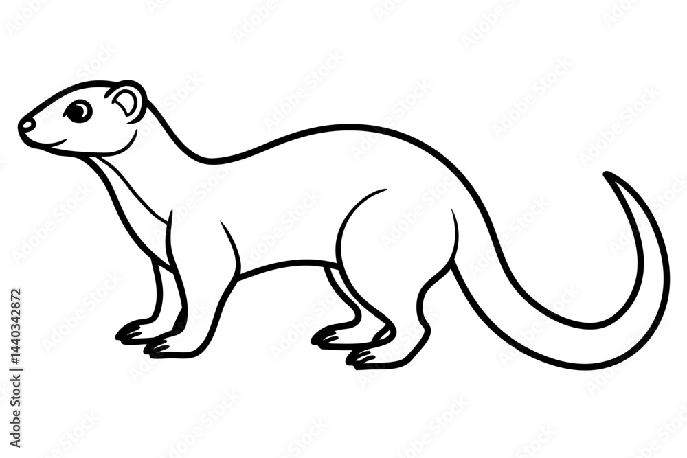 Modern Mongoose Outline Design Modern Mongoose Outline Design