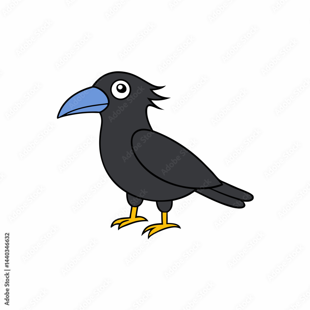 Fototapeta premium vector illustration of a crow