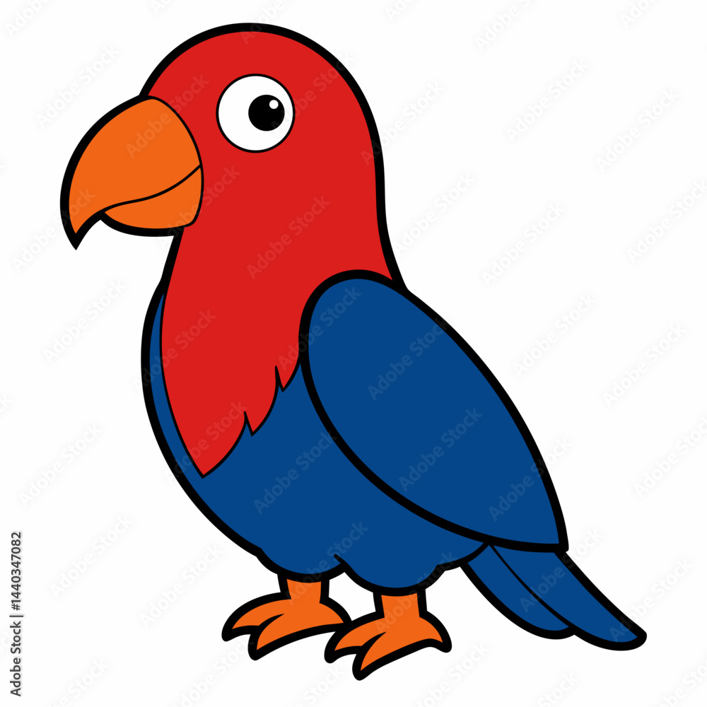 Fototapeta premium cartoon parrot on white