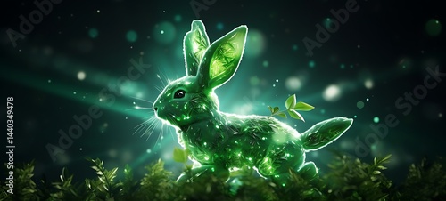 green leaf rabbit shaped constellation, ai generative