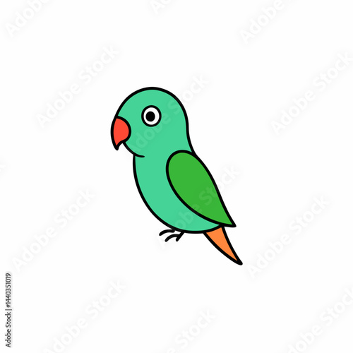 green parrot isolated on white