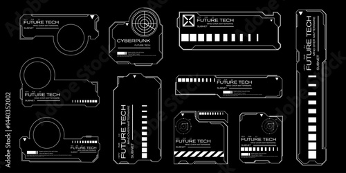 Futuristic HUD elements and tech interface design