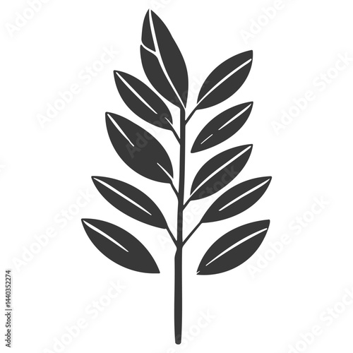 Stylized foliage illustration showcasing organic form and minimalist design