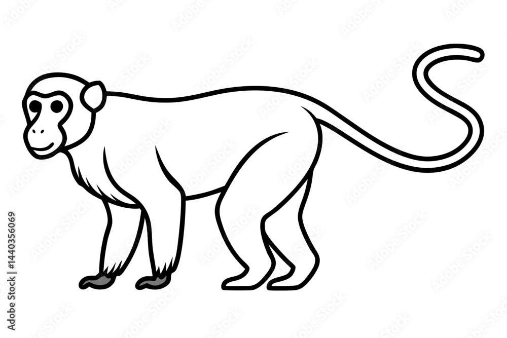 Obraz premium Modern Proboscis Monkey Sketch