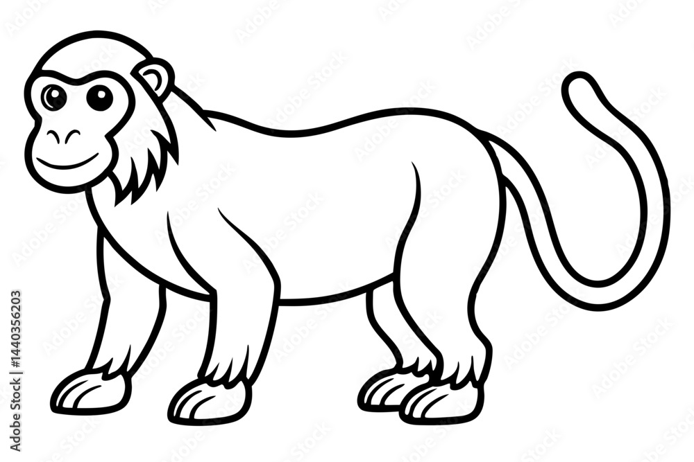 Obraz premium Modern Proboscis Monkey Sketch