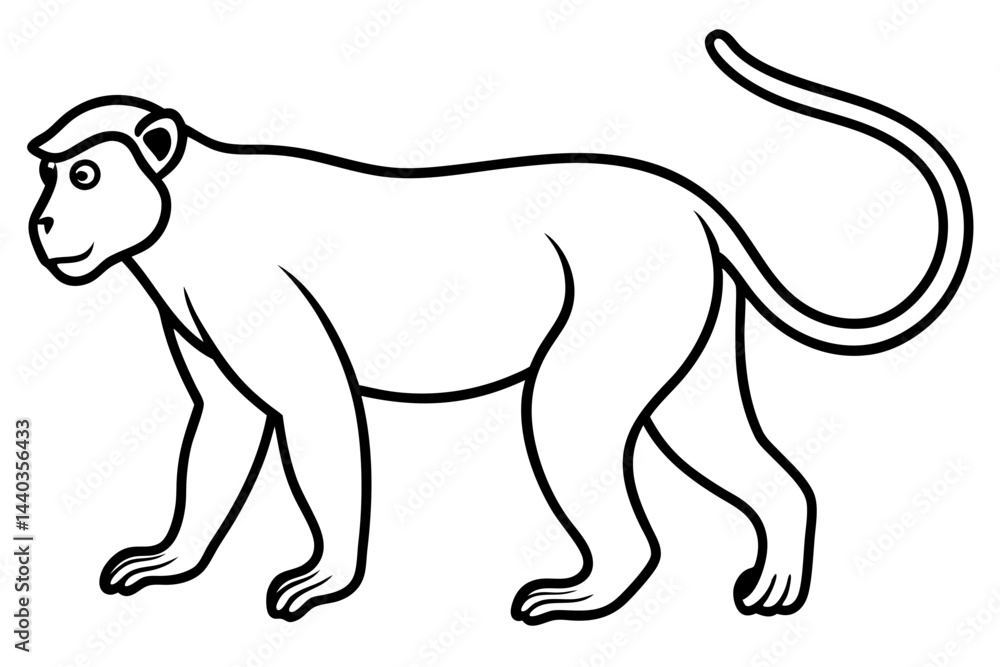 Obraz premium Modern Proboscis Monkey Sketch