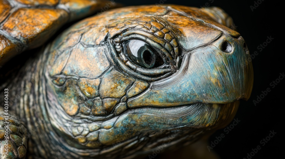 Fototapeta premium Close-up view of a reptile's head and face.