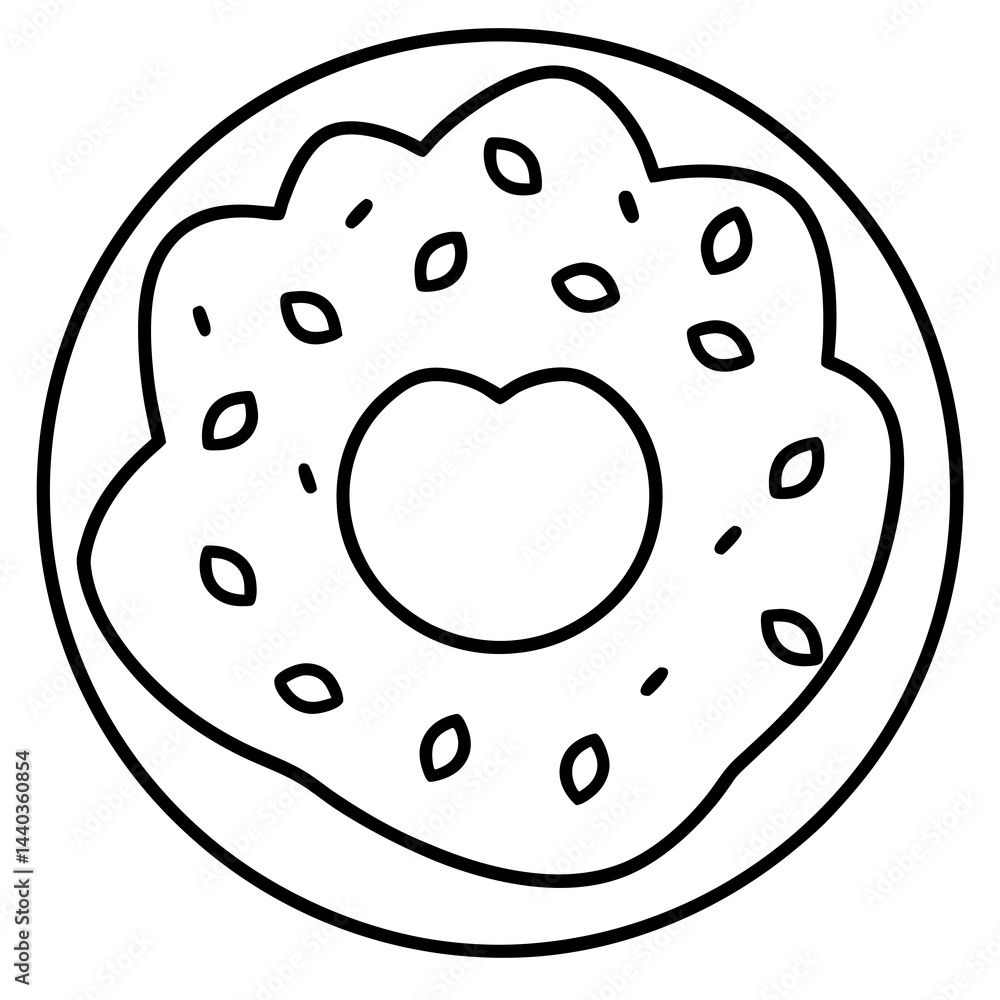 Valentine’s Day Donut Outline with Heart Details Valentine’s Day Donut Outline with Heart Details
