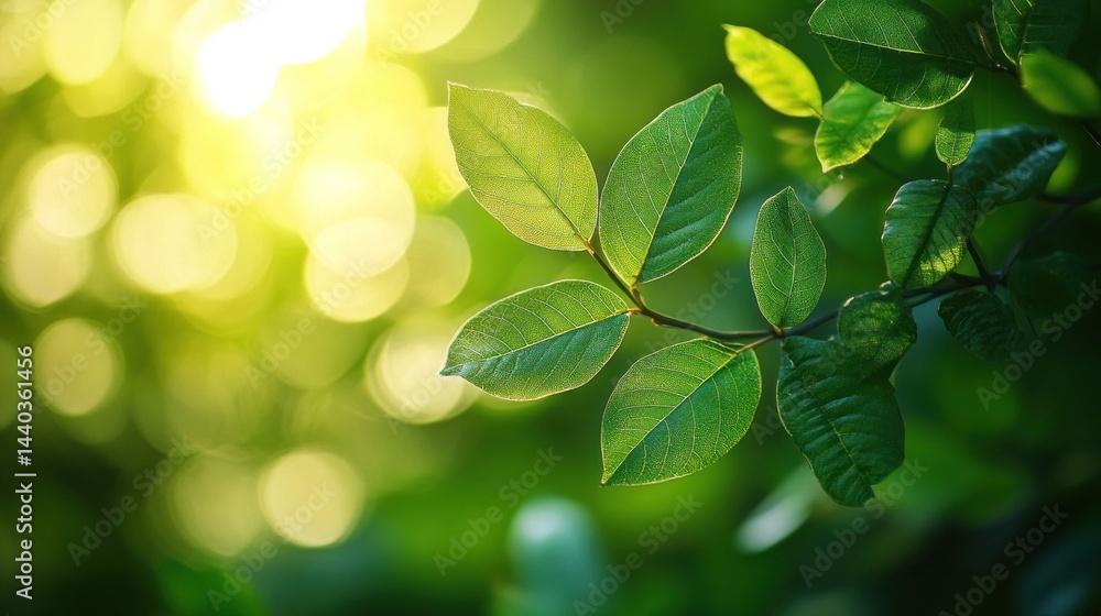 Lush green leaves bathed in sunlight Lush green leaves bathed in sunlight