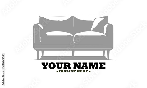 Sofa  silhouette vector art illustration isolated on a transparent background, sofa logo icon, sofa vector design