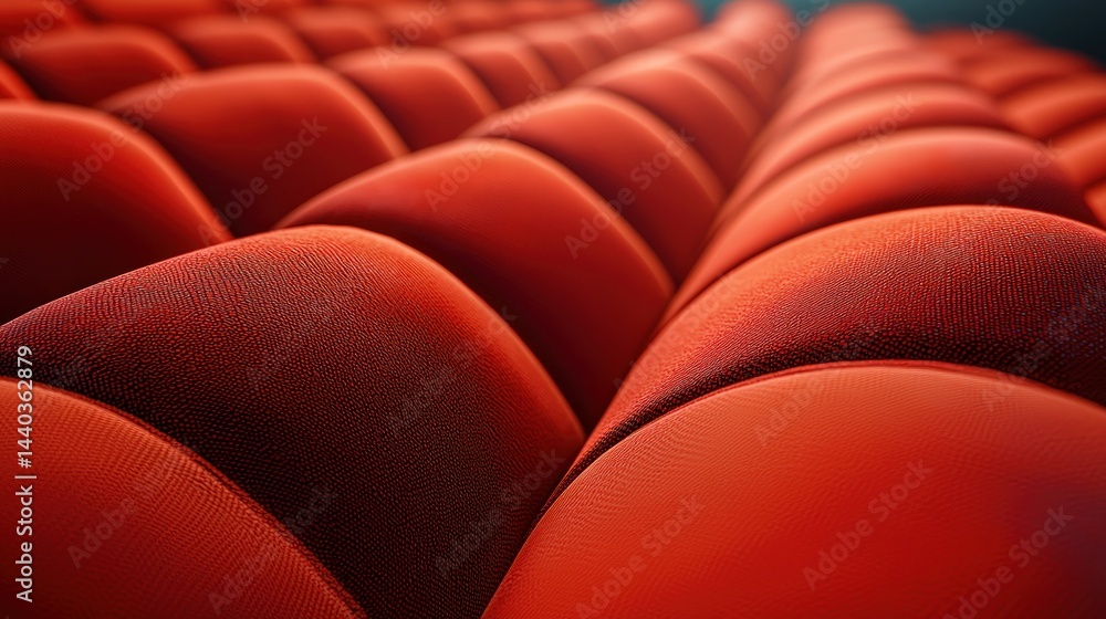 Fototapeta premium Red theater seats in rows