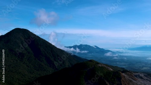 Flying over beautiful mountains