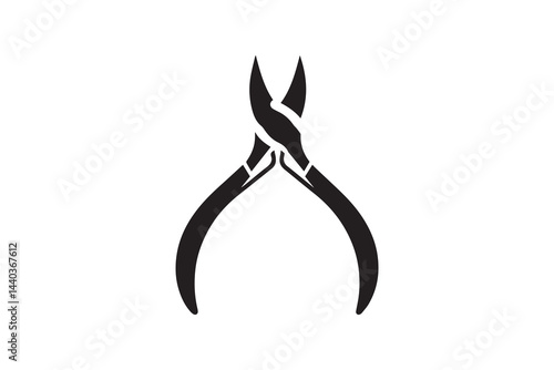 simple and unobtrusive  Steel nipper vector silhouette illustration isolated in white background
