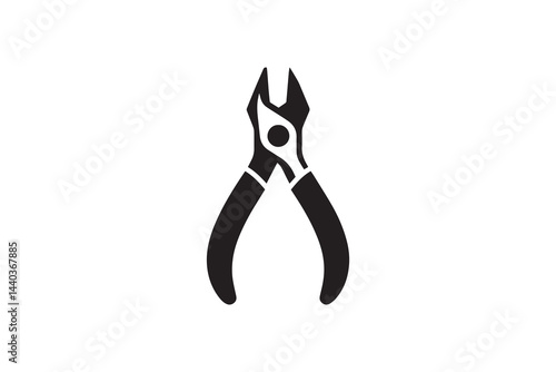 simple and unobtrusive  Steel nipper vector silhouette illustration isolated in white background