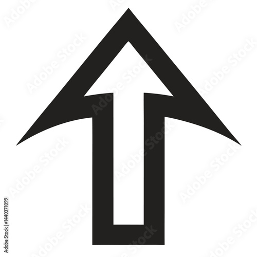 Bold Black Up Arrow Graphic Design Element