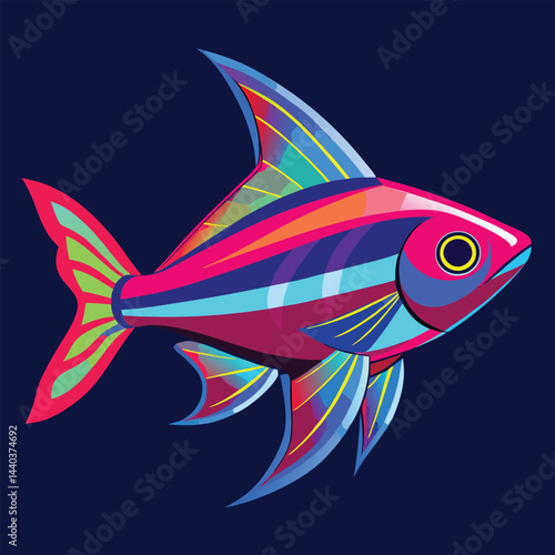 Neon Tetra Fish Vector Illustration - PNG Format

Vector Art of Neon Tetra Fish Isolated on White Background

