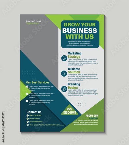 Modern creative business agency social media flyer template. Ideal for branding, marketing, corporate promotions, and digital services. Clean layout, professional design, and fully customizable