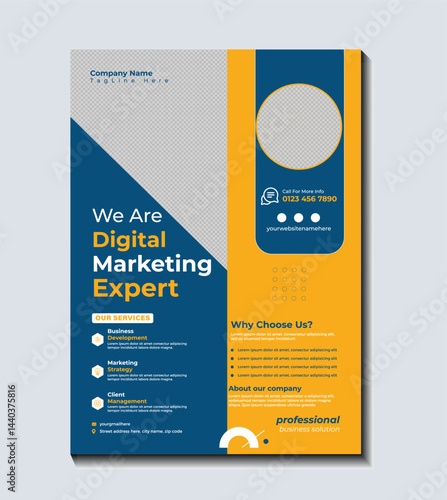 Creative digital marketing expert social media flyer template. Ideal for promoting SEO, branding, online advertising, business growth, and marketing services. Clean, modern, and professional design
