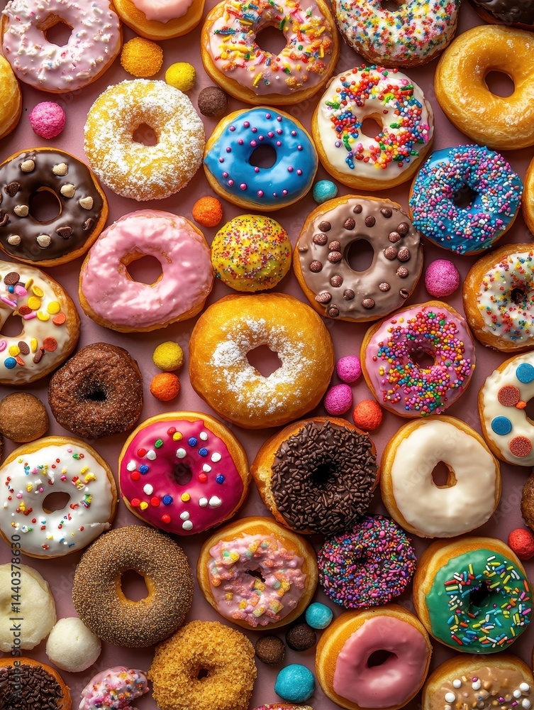 A Delightful Collection of Colorful Doughnuts and Sweet Treats Perfect for Celebrations, Events, and Desserts for Sugar Enthusiasts and Food Lovers A Delightful Collection of Colorful Doughnuts and Sweet Treats Perfect for Celebrations, Events, and Desserts for Sugar Enthusiasts and Food Lovers