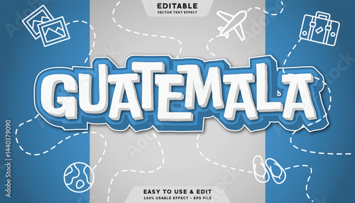 Guatemala editable text effect with modern and simple style