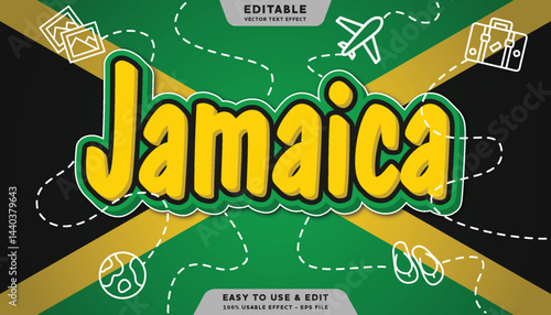 Jamaica editable text effect with modern and simple style