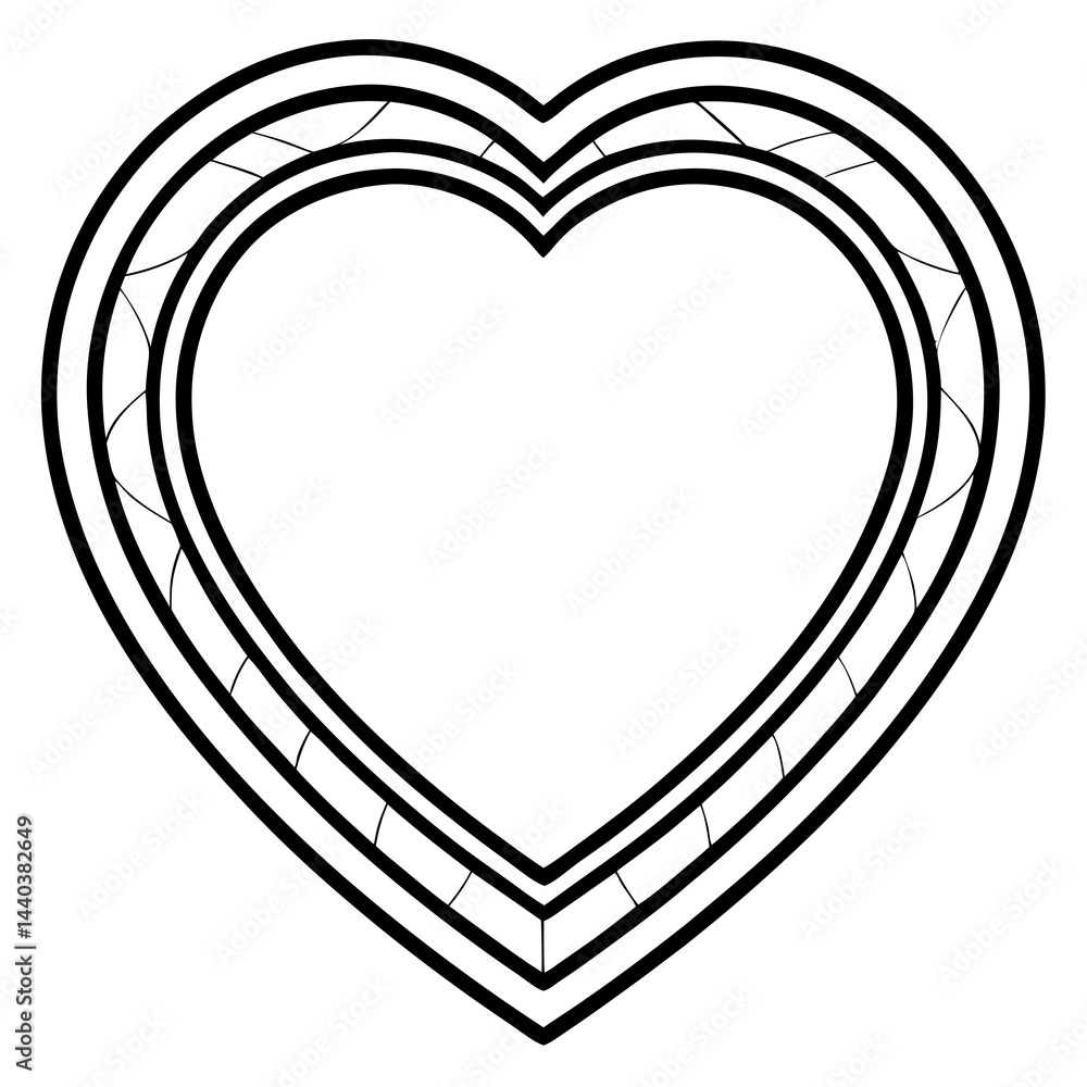 Vector Line Art Heart Frame for Photos