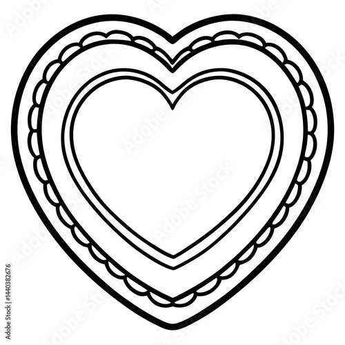 Vector Line Art Heart Frame for Photos