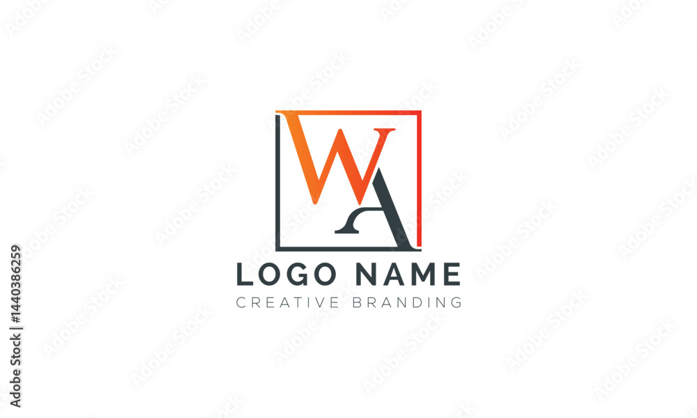 Minimalist WA Logo for Branding and Identity. Minimalist WA Logo for Branding and Identity.