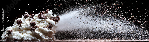 Vanilla Ice Cream with Chocolate Explosion Photo