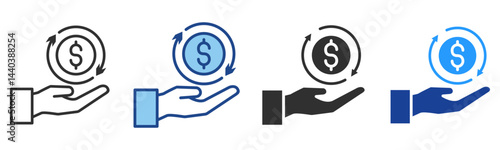 Revenue Icon Multiple Style Vector Collection 