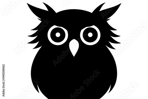 Owl silhouette vector graphic isolated on white background for design elements, owl, silhouette, vector, graphic, black, bird, animal, night, isolated, white background, design element, nocturnal