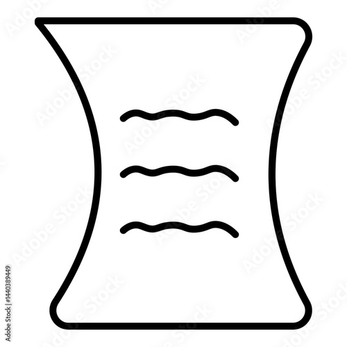 sand timer form containing horizontal dashes, representing a period or an interval.