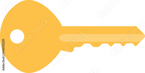 Cartoon metal key illustration.
