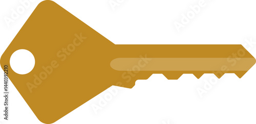 Cartoon metal key illustration.