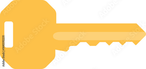 Cartoon metal key illustration.