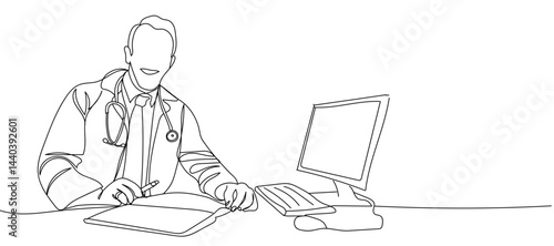 Doctor reading medical report