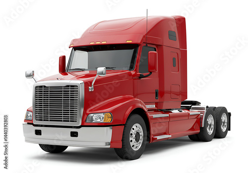Red Semi Truck Image: Freightliner Classic XL Cabover Stock Photo