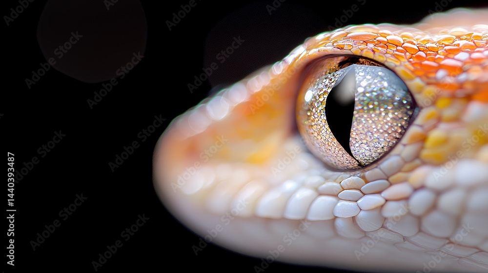 Fototapeta premium Close Up of a Reptile Eye with Detailed Scales and Dramatic Lighting