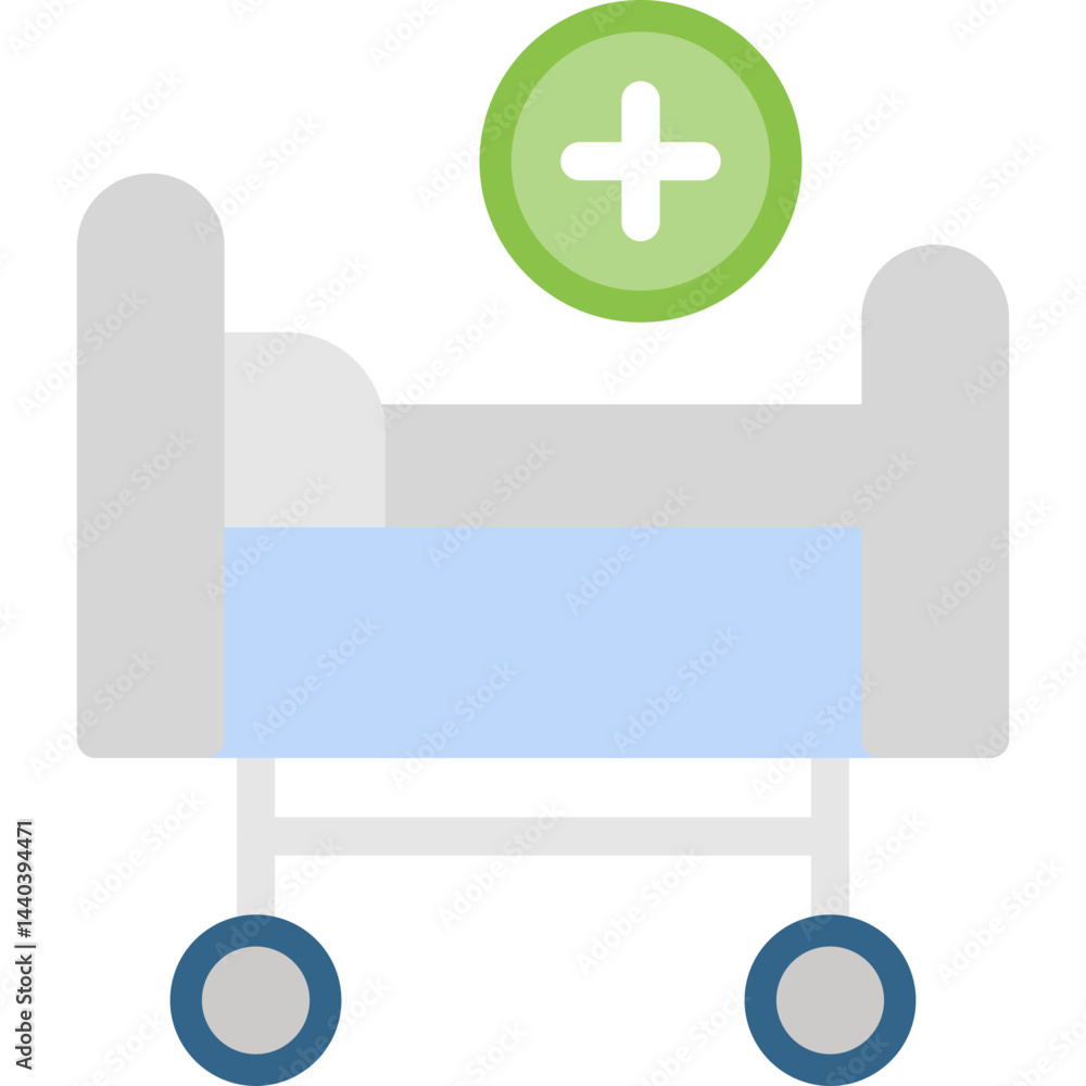 Fototapeta premium Hospital Recovery Flat Icon