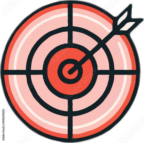 An archery and dartboard shows a target board icon Pro Vector