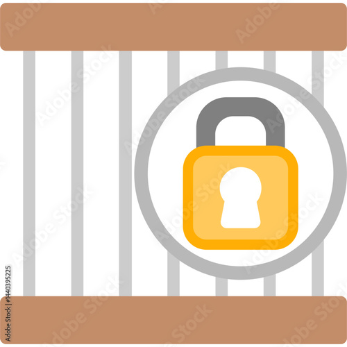 Prison Lock Flat Icon