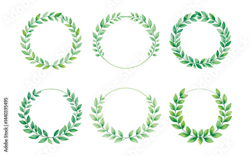 葉　水彩風 フレーム