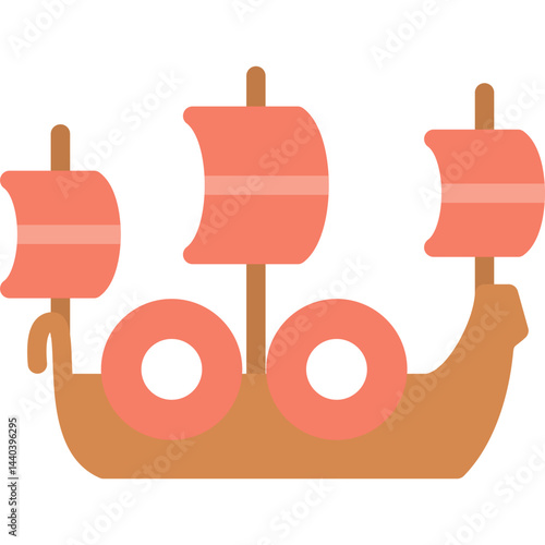 Viking Voyage Flat Icon