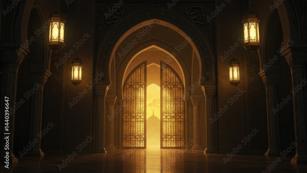 Obraz premium Arabic Architecture featuring arched entryway