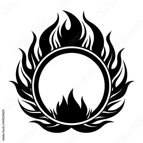 Download Burning Circle Flame Frame Vector Eps File For Design.
