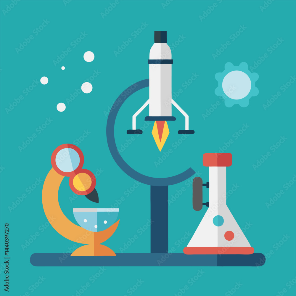 Science and chemistry icon design concept shows laboratory equipment as a flat vector illustration symbol for business infographic Science and chemistry icon design concept shows laboratory equipment as a flat vector illustration symbol for business infographic