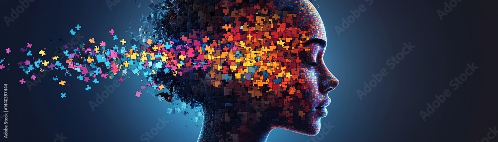 Abstract colorful butterflies emerging from a woman's head. Abstract colorful butterflies emerging from a woman's head.