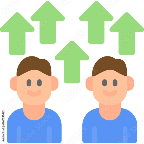 Leadership Growth Flat Icon